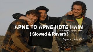 Apne To Apne Hote Hain  Slowed And Reverb Song  Sonu Nigam Jaspinder Narula And Jayesh Gandhi [upl. by Ara455]