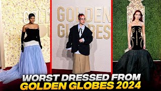 Top Worst Dressed Celebs at the Golden Globes 2024 [upl. by Hillinck842]