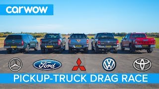 Mercedes XClass vs VW Amarok vs Hilux vs Ranger vs L200  DRAG RACE ROLLING RACE amp BRAKE TEST [upl. by Ativ]