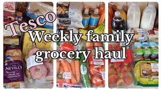 Tesco weekly grocery haul amp main meal plan UK  Family of four [upl. by Dihgirb786]