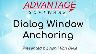 Dialog Window Anchoring [upl. by Bazar]