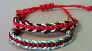 Pulsera Kumihimo Hira Kara Flat Braid 8 strands 5 [upl. by Roswald]