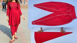 Perfect tulip salwar cutting and stiching ट्यूलिप सलवार tulip pant cutting and stiching tulip [upl. by Raskin]