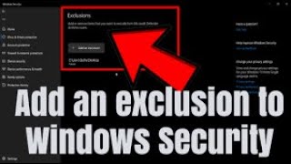 How To Add or Remove Exclusions For Microsoft Defender In Windows 10amp11 [upl. by Disario]