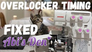 Overlocker Timing  Lower Looper Fix Janome Serger Repair  8002D AbisDen Overlocker Repair [upl. by Foskett]