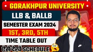 DDU LLB amp BALLB Semester Exam 2024 Time Table OUT ✅ 1st 3rd amp 5th Semester  ऐसे देखें Time Table [upl. by Ennayd]