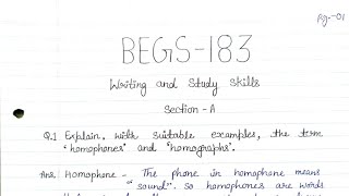 BEGS 183 solved handwritten assignment 20232024  BEGS 183 solved assignment in English 20232024 [upl. by Megargee692]