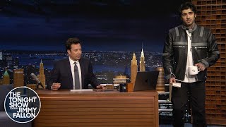 Zayn Crashes Jimmys Monologue to Silently Tease His Stairway to the Sky Tour  The Tonight Show [upl. by Alwyn]