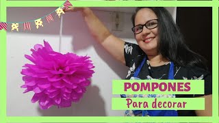 Como hacer pompones de papel  paso a paso fácil y rapido  Party pop🎉 [upl. by Shriver991]