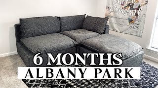 ALBANY PARK 6month Update  Kova Sofa Pros amp Cons  Cloud Couch dupe  Modular Sectional Sofa [upl. by Groveman]