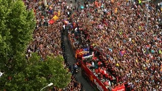 FC Barcelona  La rúa de los campeones de Liga íntegra [upl. by Ahsuatan501]