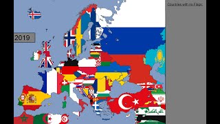 Europe Timeline of National Flags 1000  2019 [upl. by Aiz866]