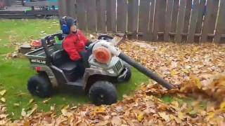 power wheels with Stihl leaf blower [upl. by Burnett]