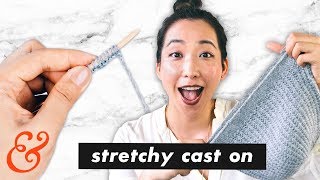 How to Knit a STRETCHY CAST ON aka German Twist Cast On [upl. by Sirromal]