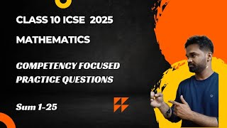 icse maths competency focused practice questions icse 2025 competency questions class 10 mcq [upl. by Hershell]