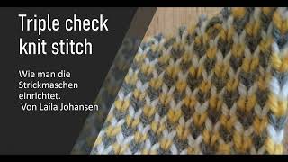 So richten Sie Strickstiche für Triple Check Knit Stitch ein Deutch [upl. by Trebleda364]