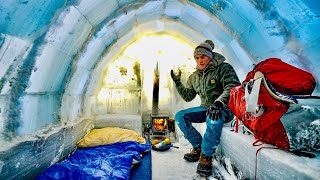 11 Day Ice Igloo Build With Wood Stove At 30°F [upl. by Kizzie]