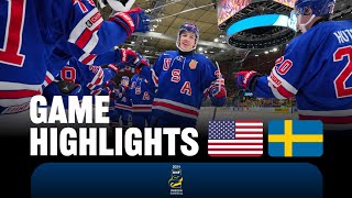 Highlights USA vs Sweden  2024 WorldJuniors [upl. by Accisej91]