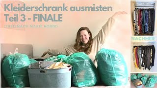 Kleiderschrank ausmisten EXTREM Teil 3✨Konmari Methode ✨ nachher 1 Jahr später  FINALE [upl. by Nyrahtak]