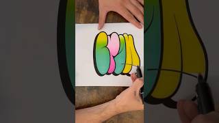 INSANE GRAFFITI FILLING MARKER EFFECT 😱 graffitiart graffiti shorts [upl. by Akinom]