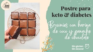 🍫BROWNIES KETO CON COBERTURA DE CHOCOLATE  POSTRE SIN GLUTEN CON HARINA DE COCO  Manu Echeverri [upl. by Morentz256]