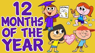 Months of the Year  12 Months of the Year  Kids learning by The Learning Station [upl. by Theobald]