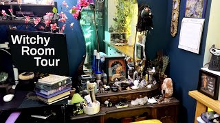 Witchy Room Tour  Altar Space Apothecary Crystals Tarot and More [upl. by Odnolor]