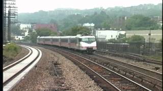 AMTRAK TURBOLINER SOUNDING HORN  YONKERS 1998 [upl. by Faxan361]