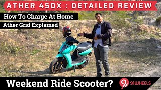 2022 Ather 450X Review With Range Test  How To Charge At Home  How To Use Ather Grid [upl. by Annawoj]