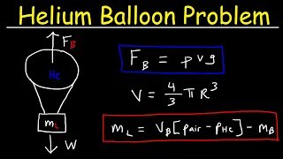 How To Calculate The Buoyant Force amp Load Mass of a Helium Balloon  Physics [upl. by Akemehc]