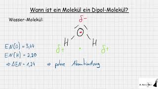 Wann ist ein Molekül ein Dipol Molekül  Dipole  polare Atombindung Elektronegativität [upl. by Spitzer]