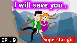 Superstar girl part 9  English story  Animated stories  English conversation  Sunshine English [upl. by Geesey]