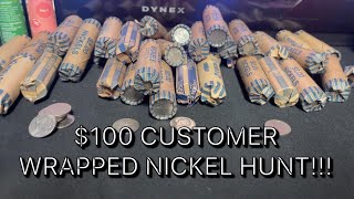 I Hunted 100 Worth of Customer Wrapped Nickels Coins of the 20th Century Hunt and Fill [upl. by Phail]