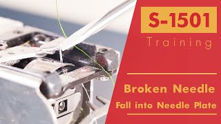 Smartstitch Embroidery Machine S1501 Troubleshooting Broken Needle Fall into Needle Plate [upl. by Norman]