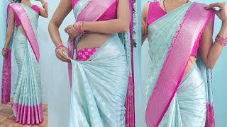 banarashi silk saree draping basic tips and tricks for beginners  silk saree wearing hacks [upl. by Sutelc]