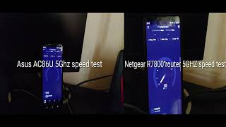 Asus AC86U vs Netgear R7800 5Ghz Wifi Speed Test [upl. by Akienom]