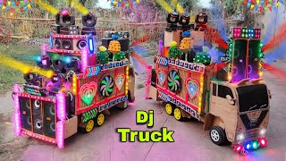 Mini Dj Truck Loading AtNew Home Dj toy by cardboard dj making mini dj box and light dj gadi toy sr [upl. by Turro]