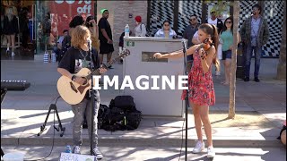 HER REACTION WHEN HE SINGS  Imagine John Lennon  Oscar Stembridge amp Karolina Protsenko [upl. by Reyotal320]