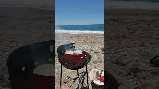 Grilling on the beach in Saranda Albania LukovaBeach saranda [upl. by Sherourd]