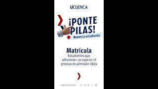 Tutorial de Matrícula  nuevosas estudiantes de carrera 2024 [upl. by Toulon136]