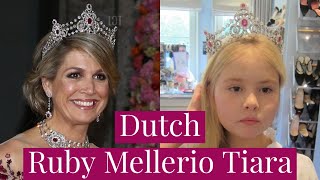 Queen Maxima amp the Story of The Netherlands Mellerio Ruby Tiara  Dutch Tiaras  Tiara Tuesday [upl. by Thurlow]