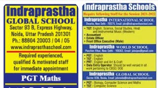 INDRAPRASTHA GLOBAL SCHOOL VACANCY 2024PGTTGTPRTNTT Special educator non teaching posts [upl. by Ashla282]