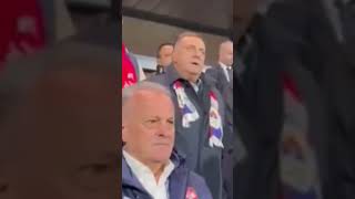 Le président serbe a hissé le drapeau russe lors dun match de lUEFA Nations League [upl. by Hulburt]