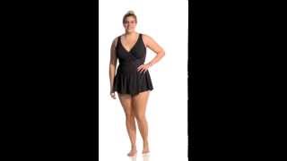 Miraclesuit Plus Plus Size Pin Point Swimdress  SwimOutletcom [upl. by Havard]