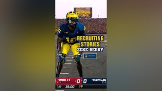 Michigan Football DB Zeke Berry his recruitment to Michigan [upl. by Galateah431]