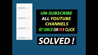 How to unsubscribe all YouTube channel at once  Mass unsubscribe YouTube channel [upl. by Riggs]