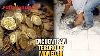 Albañiles encuentran tesoro de monedas de oro en casa Antigua [upl. by Ardnatal]