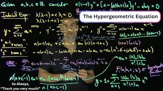 Hypergeometric Functions [upl. by Lehar]