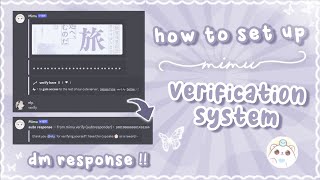 mimu verification discord tutorial  QUICK  EASY  2023 UPDATED slash commands 、ely °｡˚☁ [upl. by Korwin478]