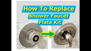 DIY How to Replace Shower Faucet Trim Plate and Handle Moen [upl. by Adnomar]